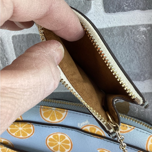 COACH Mini Camera Bag With Orange Print and matching card wallet - Picture 7 of 9